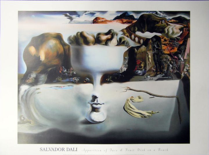 Salvador Dali Apparition of Face and Fruit Dish on a Beach - Frame UK