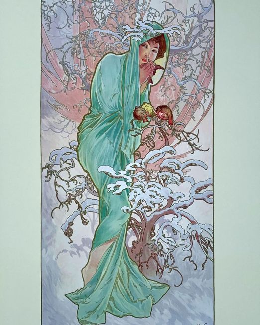 Alphonse Mucha Winter (Image SIze 69 x 49cm)