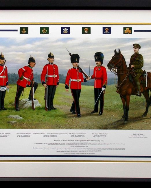 Farewell to the Six Southern Irish Regiments of the British Army 1922 Framed