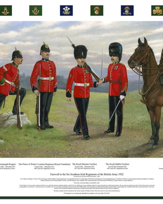 Farewell to the Six Southern Irish Regiments of the British Army 1922 Unframed