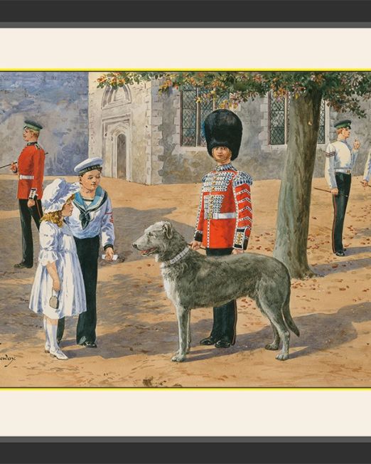 Irish Guards dog handler and mascot at the Tower of London